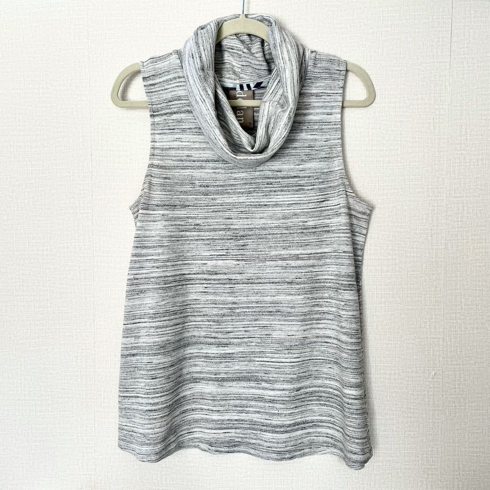 DOLAN Left Coast Collection Variegated Sleeveless Cowl Neck Tunic Top Wh…